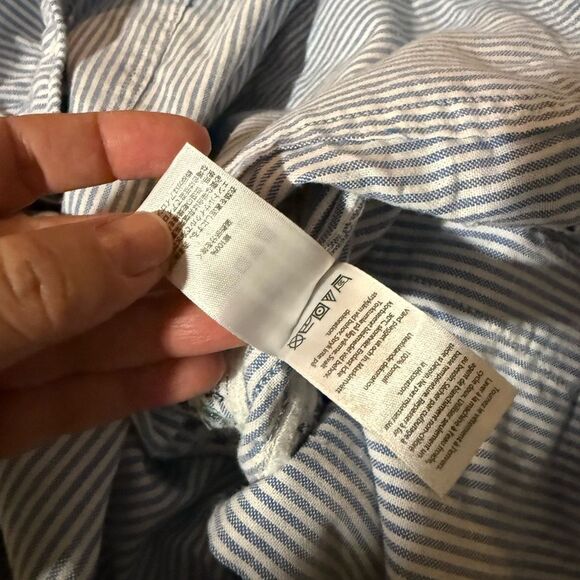 Vineyard Vines Blue White Pin Stripe Embroidered Pull On Cotton Shorts Size L - Picture 7 of 9